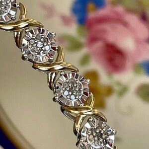 2ct Genuine Diamond Bracelet. 14k Gold Electroplated on 925 Silver